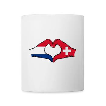 Holland Switzerland Flag Hands Heart Shape - Mug - white - Front