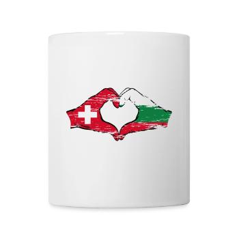 Suisse Bulgarie Drapeau Mains Coeur Forme Utilisé - Mug blanc - blanc - Devant