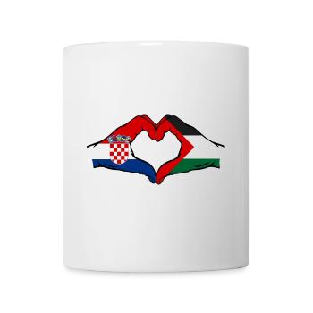 Croatie Palestine drapeau mains forme de coeur - Mug blanc - blanc - Devant