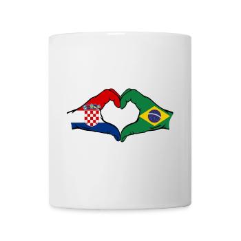 Croatie Brésil Drapeau Mains Coeur Forme - Mug blanc - blanc - Devant