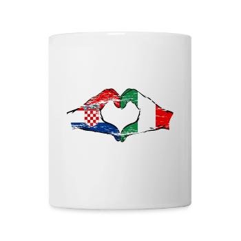 Kroatien Italien Flagge Hände Herzform used - Tasse - Weiß - Vorne