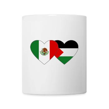 Mexico Palestine Flag Heart - Mug - white - Front