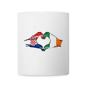 Croatie Irlande Drapeau Mains Coeur Forme Utilisé - Mug blanc - blanc - Devant