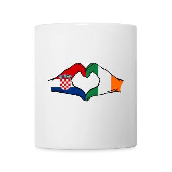 Kroatien Irland Flagge Hände Herzform - Tasse - Weiß - Vorne