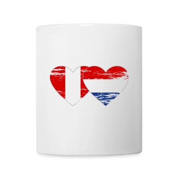 Pérou Hollande drapeau coeur utilisé - Mug blanc - blanc - Devant