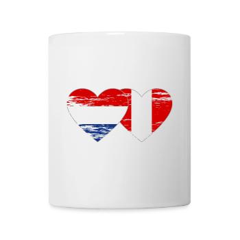 Hollande Pérou drapeau coeur utilisé - Mug blanc - blanc - Devant