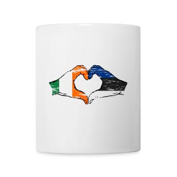 Irland Estland Flagge Hände Herzform used - Tasse - Weiß - Vorne