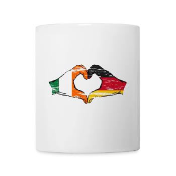 Irland Deutschland Flagge Hände Herzform used - Tasse - Weiß - Vorne