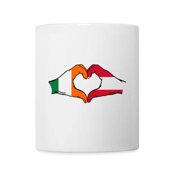 Irland Österreich Flagge Hände Herzform - Tasse - Weiß - Vorne