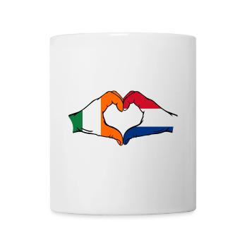 Irland Holland Flagge Hände Herzform - Tasse - Weiß - Vorne