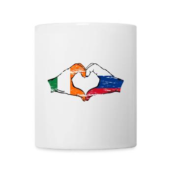 Irlande Russie Drapeau Mains Coeur Forme Utilisé - Mug blanc - blanc - Devant