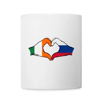 Irland Russland Flagge Hände Herzform - Tasse - Weiß - Vorne