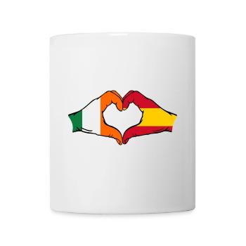 Ireland Spain Flag Hands Heart Shape - Mug - white - Front