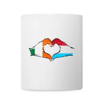Irlande Luxembourg Drapeau Mains Coeur Forme Utilisé - Mug blanc - blanc - Devant