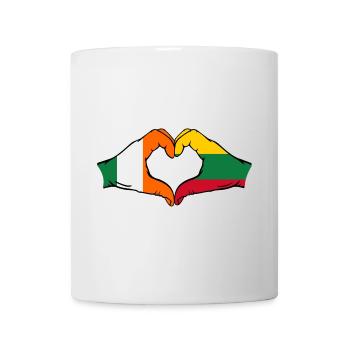 Ireland Lithuania Flag Hands Heart Shape - Mug - white - Front