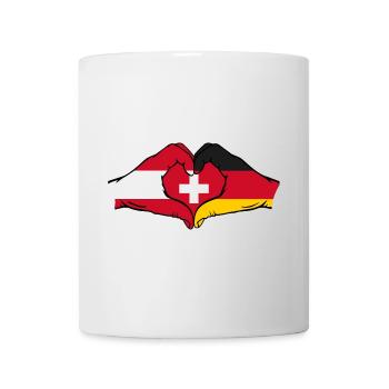 Austria Switzerland Germany Flag Hands Heart - Mug - white - Front