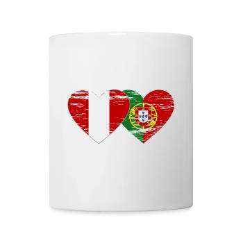 Peru Portugal Flag Heart Used - Mug - white - Front