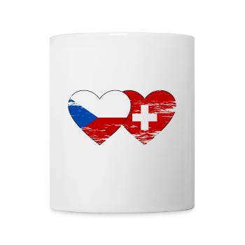 République Tchèque Suisse Drapeau Coeur Utilisé - Mug blanc - blanc - Devant