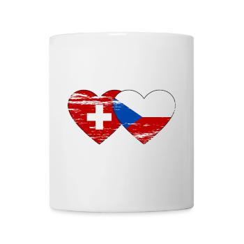 Suisse République Tchèque Drapeau Coeur Utilisé - Mug blanc - blanc - Devant