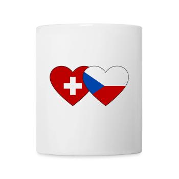 Schweiz Tschechien Flagge Herz - Tasse - Weiß - Vorne