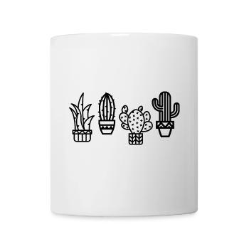 cactus cute houseplants botany comic cartoon - Mug - white - Front