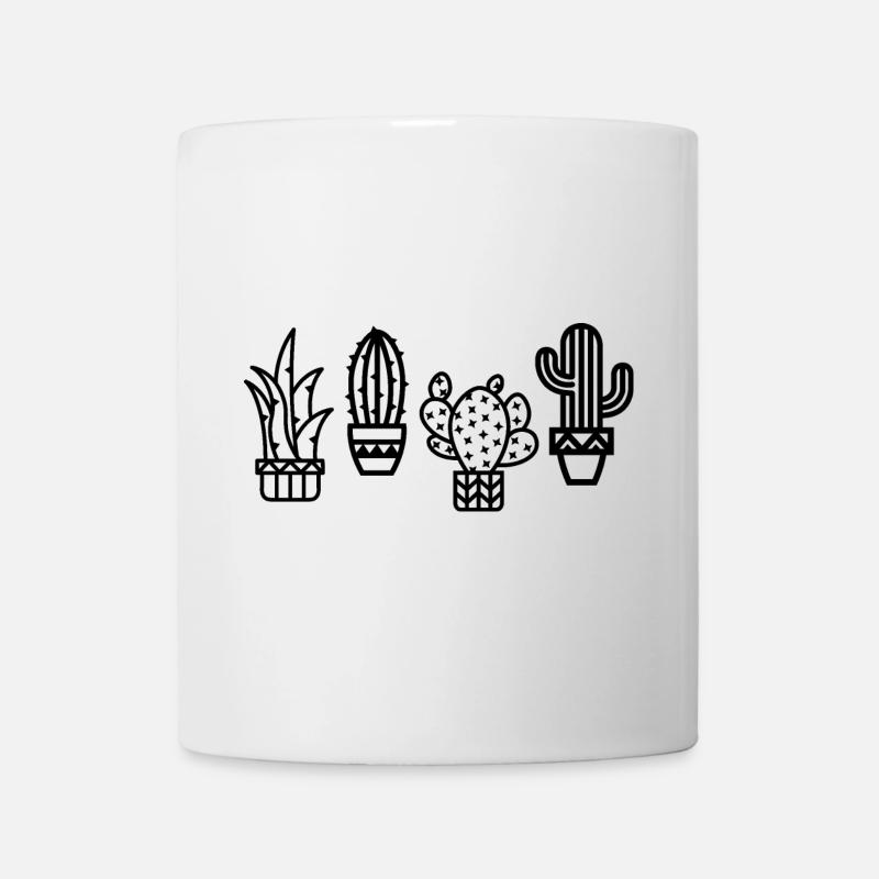 Kaktus süße Zimmerpflanzen Botanik comic cartoon - Tasse - Weiß