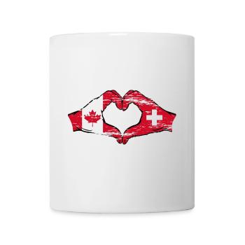 Canada Suisse Drapeau Mains Coeur Forme Utilisé - Mug blanc - blanc - Devant
