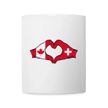 Canada Switzerland Flag Hands Heart Shape - Mug - white - Front