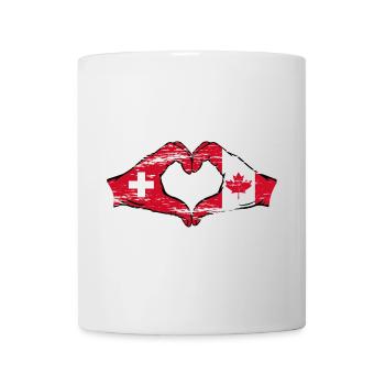Suisse Canada Drapeau Mains Coeur Forme Utilisé - Mug blanc - blanc - Devant