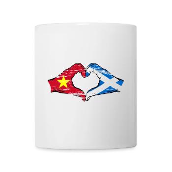 Vietnam Scotland flag hands heart shape used - Mug - white - Front