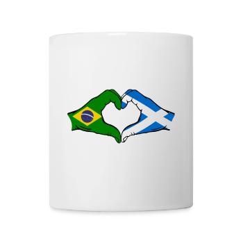 Brésil Ecosse drapeau mains forme de coeur - Mug blanc - blanc - Devant