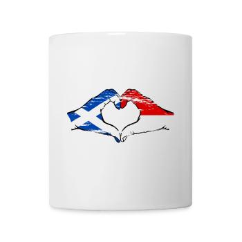Ecosse Indonésie Drapeau Mains Coeur Utilisé - Mug blanc - blanc - Devant