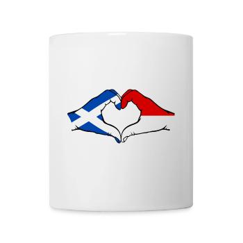 Scotland Indonesia Flag Hands Heart Shape - Mug - white - Front