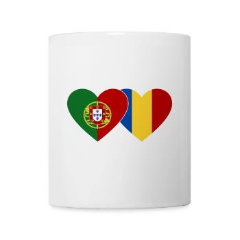 Portugal Romania Flag Heart - Mug - white - Front