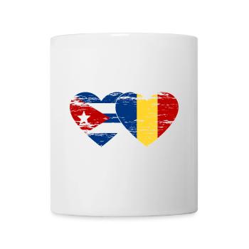 Cuba Romania Flag Heart Used - Mug - white - Front