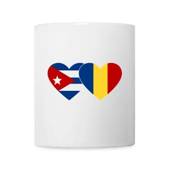 Cuba Romania Flag Heart - Mug - white - Front