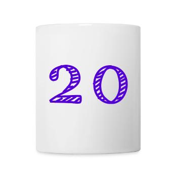 20. 20 ANS. 20e ANNIVERSAIRE. ANNIVERSAIRE 20 ANS. - Mug blanc - blanc - Devant