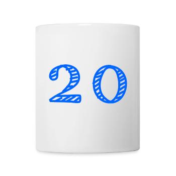 20. 20 ANS. 20e ANNIVERSAIRE. ANNIVERSAIRE 20 ANS. - Mug blanc - blanc - Devant
