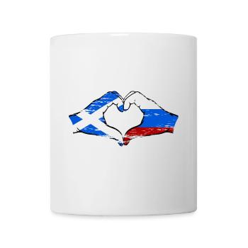 Ecosse Russie Drapeau Mains Coeur Forme D’occasion - Mug blanc - blanc - Devant