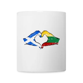 Ecosse Lituanie Drapeau Mains Coeur Forme Utilisé - Mug blanc - blanc - Devant