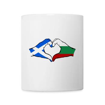 Ecosse Bulgarie Drapeau Mains Coeur En Forme - Mug blanc - blanc - Devant