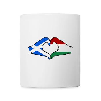 Scotland Hungary Flag Hands Heart Shape - Mug - white - Front