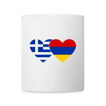 Griechenland Armenien Flagge Herz - Tasse - Weiß - Vorne