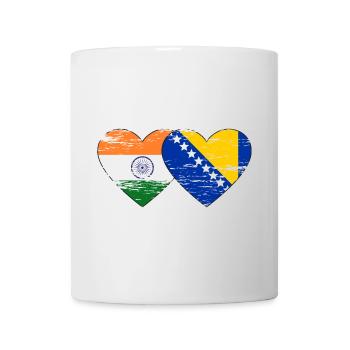 India Bosnia Flag Heart Used - Mug - white - Front