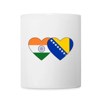 Inde Bosnie drapeau coeur - Mug blanc - blanc - Devant