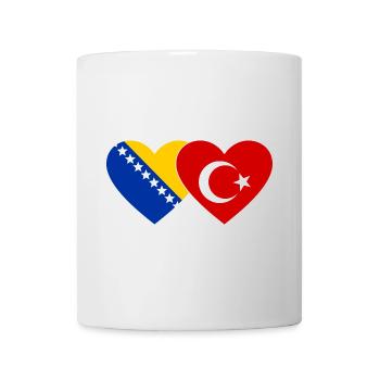 Bosnie Turquie drapeau coeur - Mug blanc - blanc - Devant