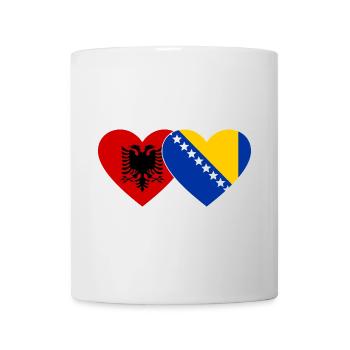 Albanie Bosnie Drapeau Coeur - Mug blanc - blanc - Devant