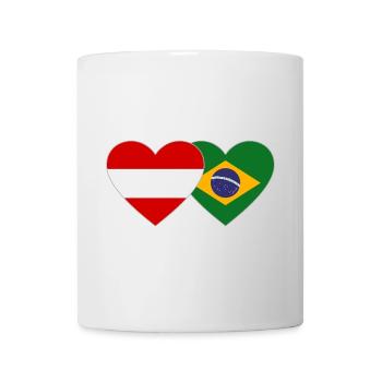 Austria Brazil Flag Heart - Mug - white - Front