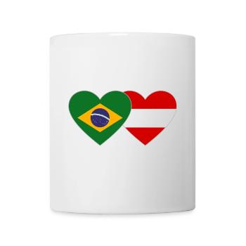 Brazil Austria Flag Heart - Mug - white - Front