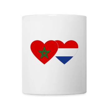 Morocco Holland Flag Heart - Mug - white - Front